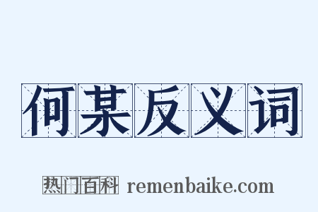 何某反义词是什么意思的图片
